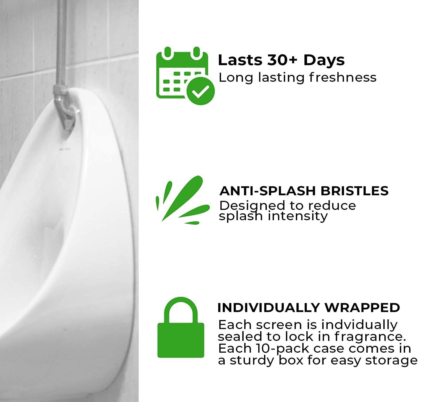 Round anti-splash mat for urinals. Round anti-splash mat for urinals.